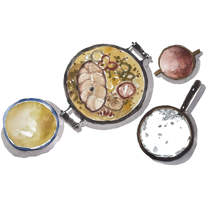 Moqueca prato tradicional da culinária brasileira com frutos do mar