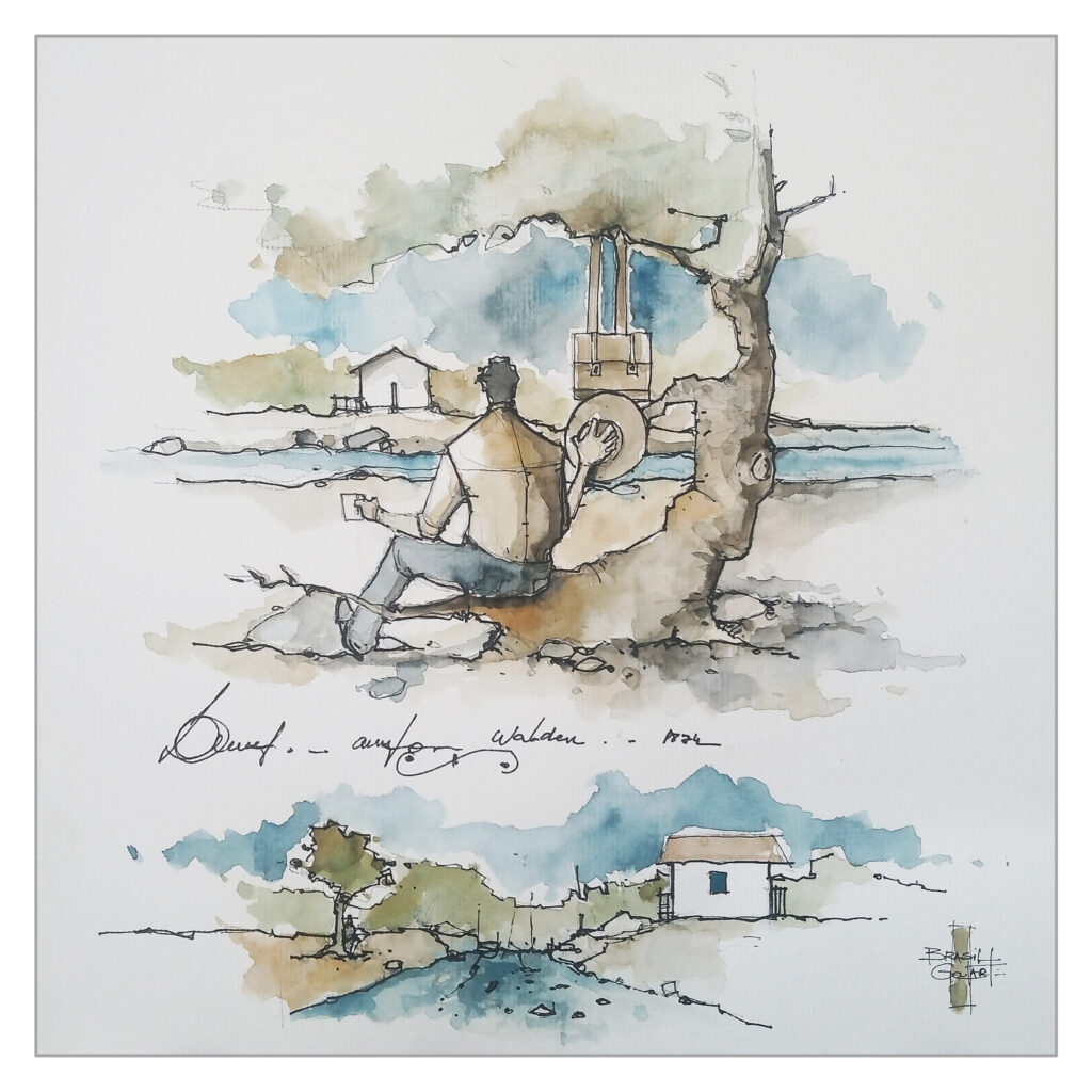 Ilustração em aquarela “Walden” – Alquimia da Culinária Paraty