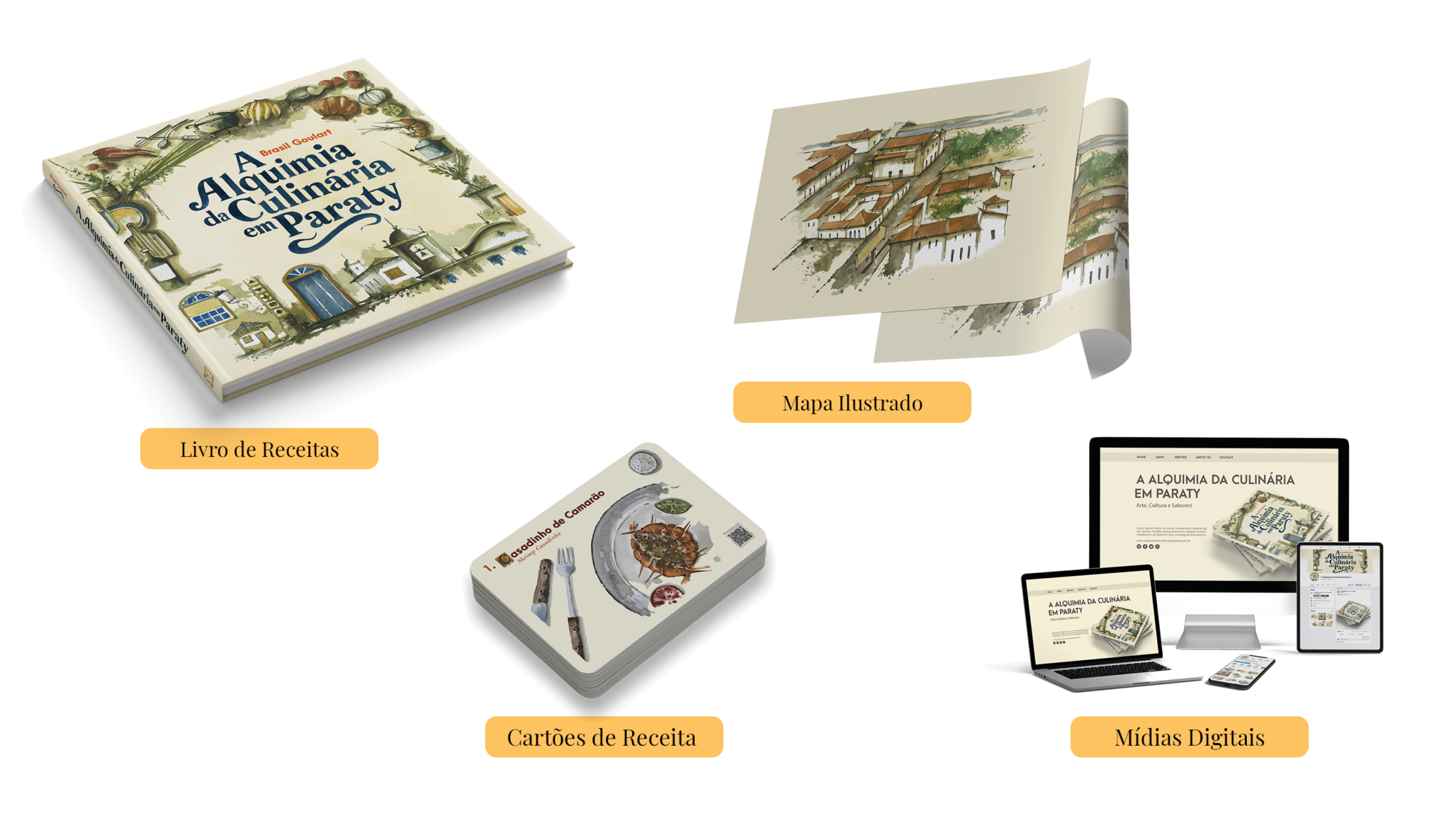 Mockup de fundo azul escuro com detalhe de moldura branca estilizada no lado esquerdo.