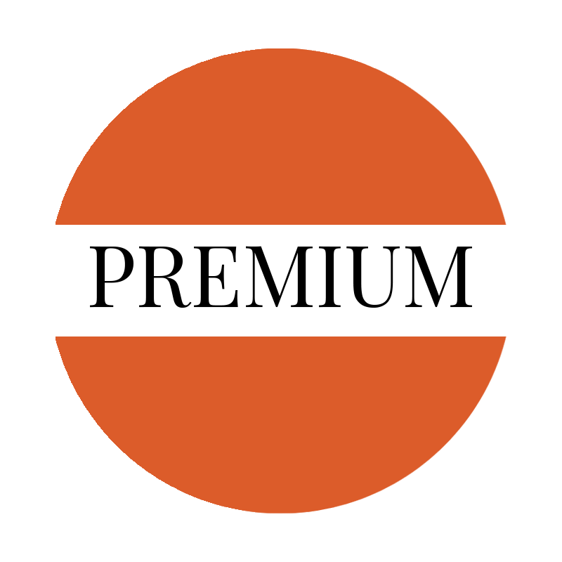 Selo “Premium”, representando categoria ou destaque especial no projeto.