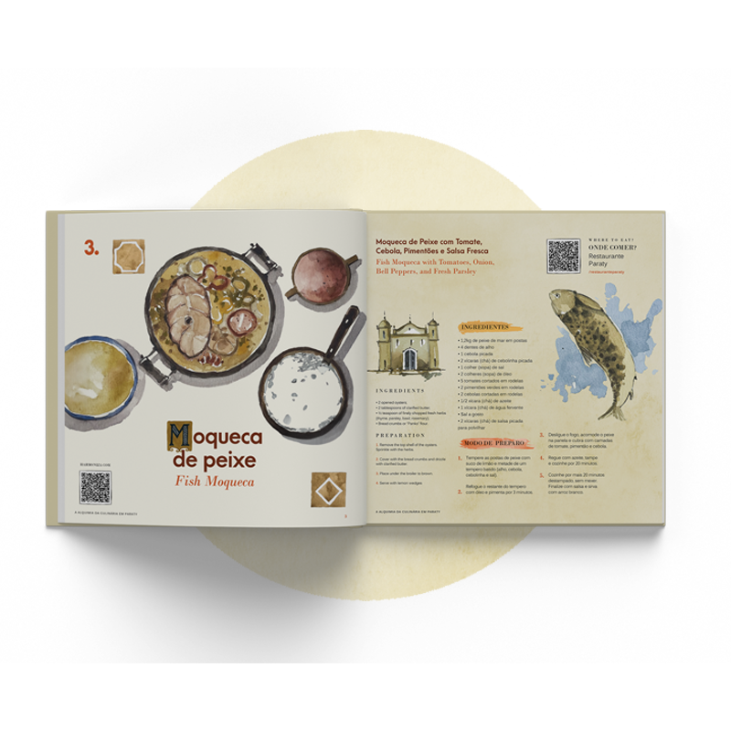 Livro digital do projeto Alquimia da Culinária Paraty exibido em mobile