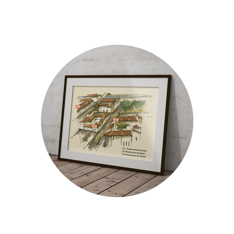 Mapa de Paraty em formato poster para mobile – Alquimia da Culinária